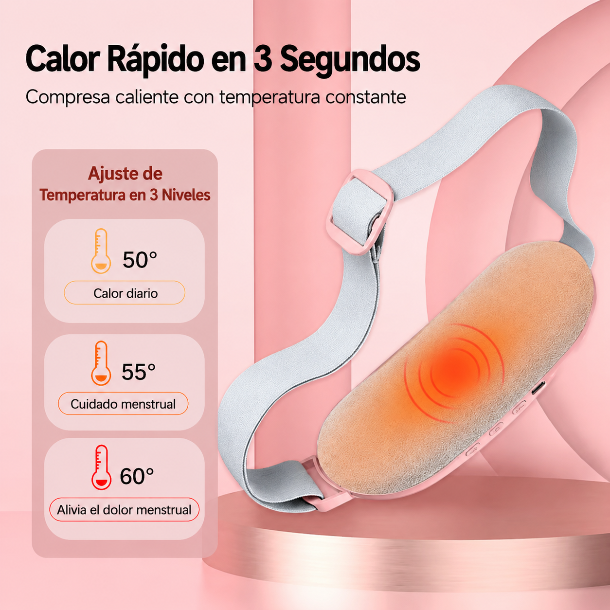 Cinturón Térmico para Cólicos Menstruales - CalmaFem™