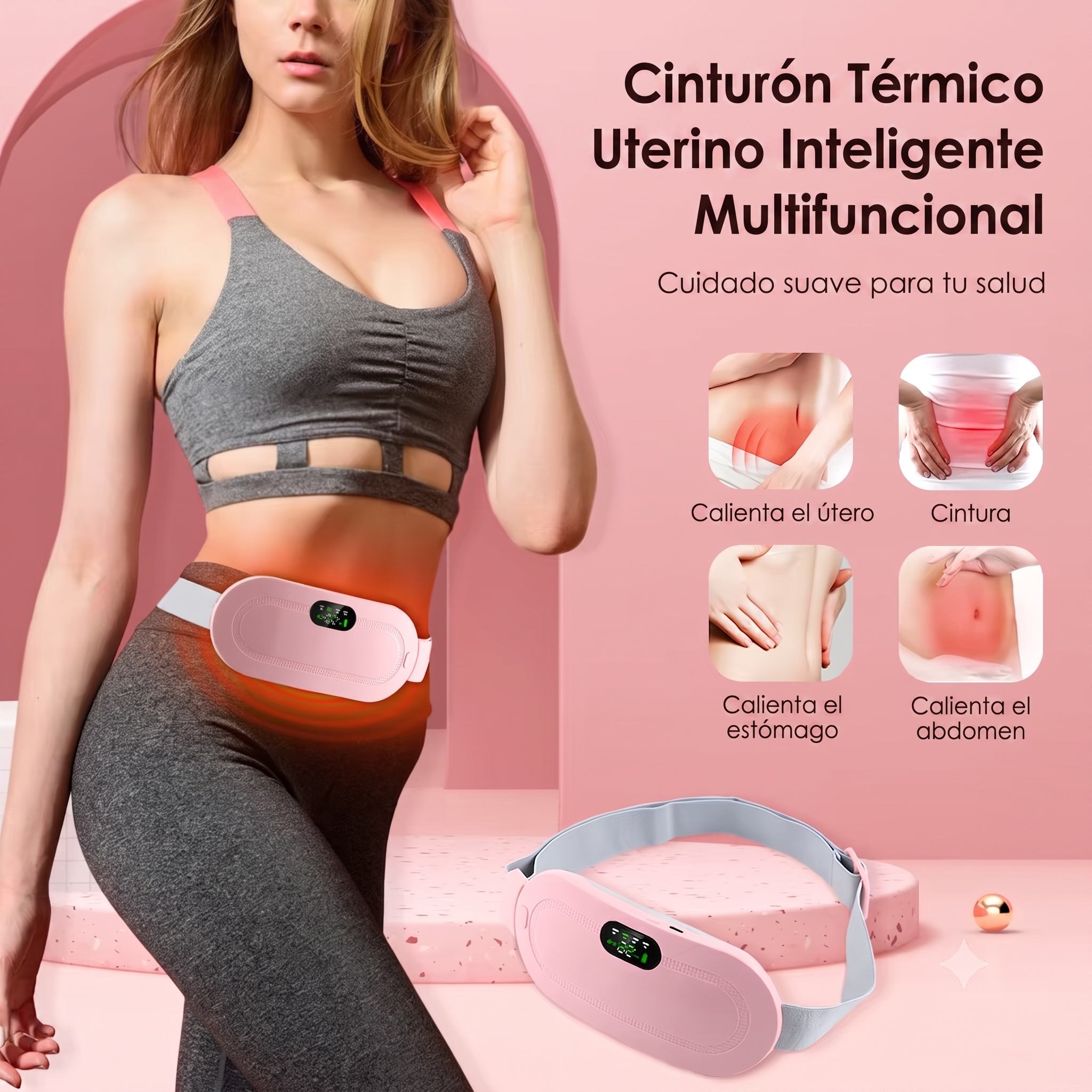 Cinturón Térmico para Cólicos Menstruales - CalmaFem™